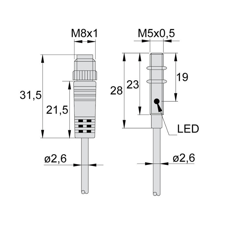 SISF1-M051.5P-OPU3 габариты
